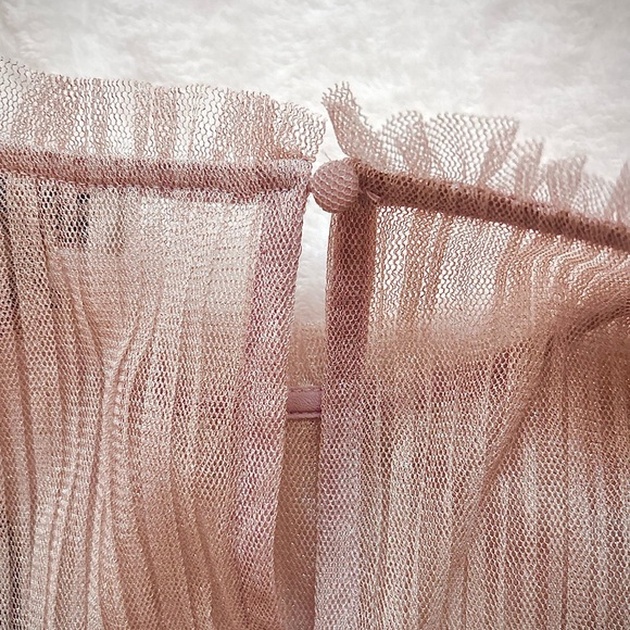 AllSaints pink sparkle Perri Dress size 6 NWT metallic nude pink tulle - Picture 3 of 9